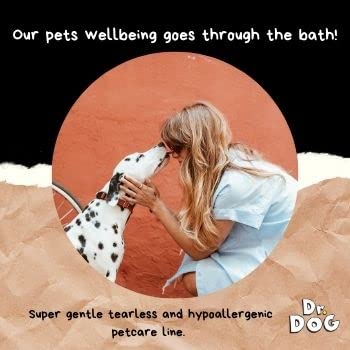 Shampoo & condicionador Cães e Gatos Dr. Dog 5x1 5 Litros Pets peles sensíveis, Xampu Hipoalergênico