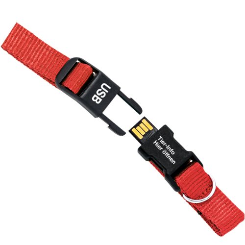 Dog di Ident USB del Collare, Rosso, Taglia S