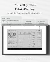 SwitchBot Smarte E-Ink-Home-Dashboard, 7,5" kabelloser Monitor für Innen-/Außentemperatur und Luftfeuchte mit elektronischem Kalender, 2,4-GHz-WLAN und BLE, kompatibel mit Google/iCloud/Outlook(3in1) – Ansicht 3