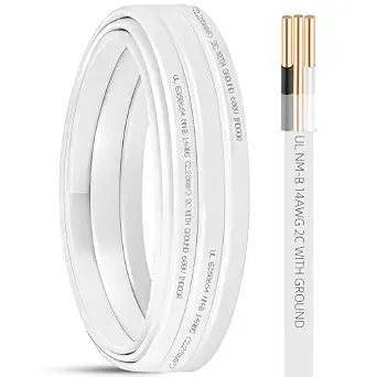 12 Best Wire for House Wiring 7 15ft NM-B 14/2 Electrical Wire with Ground, Copper, Indoor Use