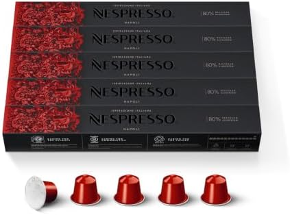 Nespresso Capsules Original Line, Ispirazione Napoli, Dark Roast Coffee Pods, 50-Count Espresso Coffee Pods,