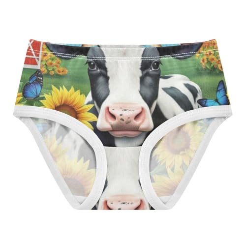 Durable Girls Underwear Toddlers 2t Cotton Little Girl Panties Cute Black White Cow Sunflowers Kids Briefs Undies