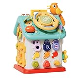 [derifu]知育玩具 モンテッソーリ式 12種類遊び機能 0歳からの知育おもちゃ 食品級ABS素材 安全設計 お歳暮贈答用 手指発達促進 男女兼用 コンパクト収納 6面あるにぎやかな家（充電式バッテリー版）