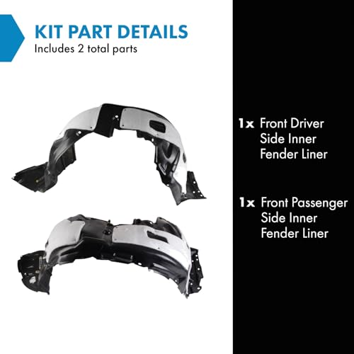 Image of TRQ Front Inner Fender Liner Set Compatible with 2013-2017 Lexus LS460 LX1248132 LX1249132