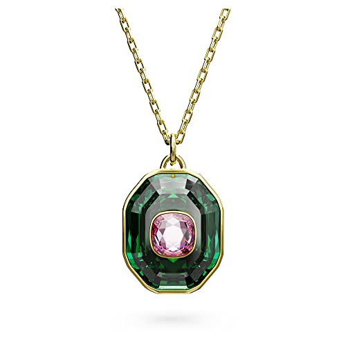 Swarovski Pendentif Chroma, Tailles variées, Petit, Multicolore, Placage de ton or