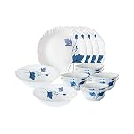 Larah by Borosil Ageria Opalware Dinner Set, 14-Pieces, White