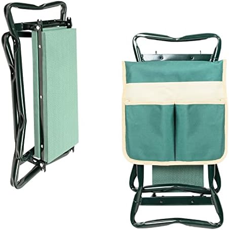 GardenKraft 10139 Folding Garden Kneeler / Additional Tool Bag Included / Kneel Or Sit When Gardening / Lightweight & Portable / Soft & Comfortable Foam Cushioning