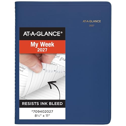 AT-A-GLANCE 2027 Appointment Book Planner, Weekly, 8.25" x 11", Blue (709402027)