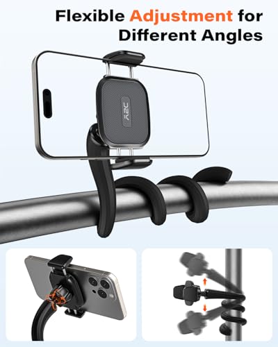 A2C Flexibler Handyhalter für Fitnessstudio, Laufband, Peloton, Kinderwagen, Einkaufswagen, Schreibtisch, Tragbarer Schwanenhals 42 cm Langer Arm Handyhalter für 4,7\-6,9\ Smartphones