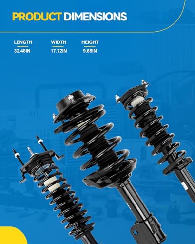 Image of PHILTOP Front Struts for Odyssey 2011 2012, Shock Absorber Complete Suspension 172560+172561, Struts with Coil Spring Assemblies SAA733 2 Pcs | 2011-2012 Honda Odyssey 172560,172561 Direct Fit OE Replacement Heavy Duty
