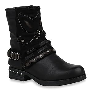 stiefelparadies Damen Schuhe Stiefeletten Biker Boots Leicht Gefütterte Stiefel Metallic 153020 Schwarz Nieten Autol 39 Flandell stiefelparadies Damen Schuhe Stiefeletten Biker Boots Leicht Gefütterte Stiefel Metallic 153020 Schwarz Nieten Autol 39 Flandell