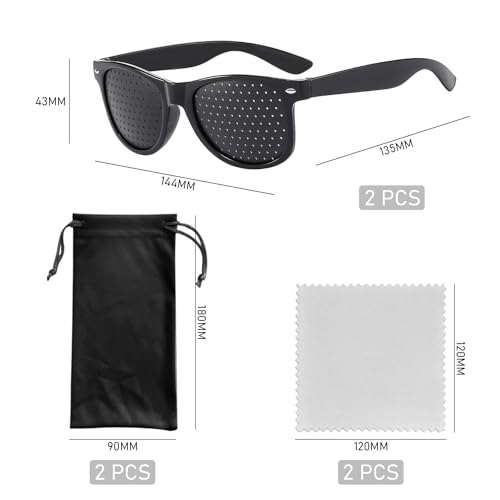 NyxSeat 2 sztuki okularów z otworami, 2 sztuki chusteczek do okularów, 2 sztuki kieszeni na okulary, okulary przeciwsłoneczne z oczkiem, okulary przeciwsłoneczne do paznokci, okulary siatkowe dla