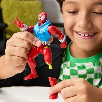 SPIDER-MAN MixMashers Marvel Scarlet Spider Custom Mix-and-Match Action Figure & Accessories, 5-Inch-Scale (12 cm) Super Hero Toys for Kids Ages 4+