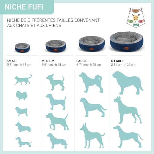 Niche pour chiens et chats antidérapante et lavable en machine