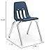 Virco Student Chair, Navy, Soft Plastic Shell, 14