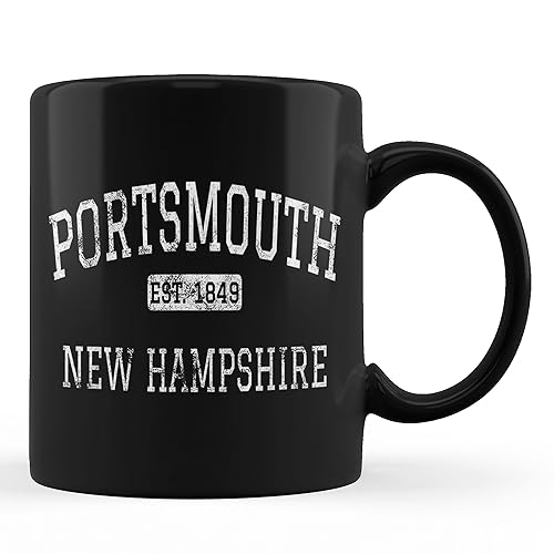 TUANDANG Portsmouth NH Vintage Black Coffee Mug 11oz