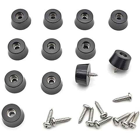 TOPINSTOCK Non Slip Rubber Feet with Stainless Steel Screws 12 Pcs 1" W x 1/2" H Perfect Bumper Feet for Cutting Board, Furniture, Electronics Cover