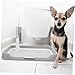 Toddmomy Indoor Dog Potty Tray with Splashproof Abs Design Large Capacity Puppy Potty Training Pad Holder for Balcony and All Sized Dogs Durable Pet Toilet for Clean and Training
