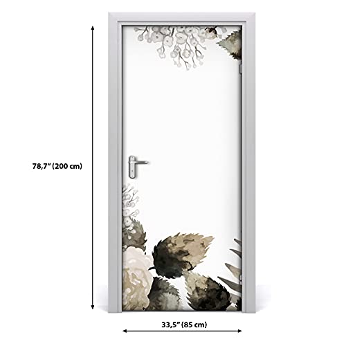 Vinilo para puerta 70x200 cm autoadhesivo de flores de hortensia vintage 4