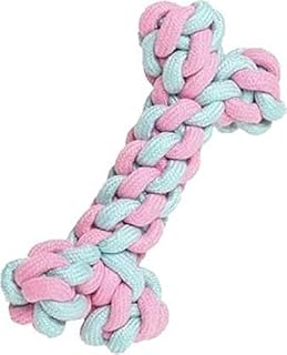 Dogista Durable Bone Knotted Cotton Rope Toys for Teeth Cleaning and Chewing, Small & Medium Dog/Cat/Puppy
