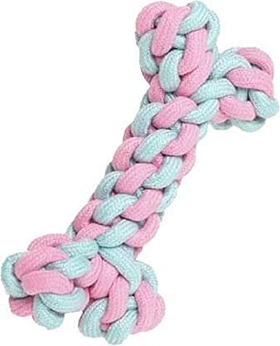Dogista Durable Bone Knotted Cotton Rope Toys for Teeth Cleaning and Chewing, Small & Medium Dog/Cat/Puppy