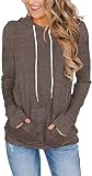 FEEKEKE Women's Long Sleeve Teen Girl Hoodies Tops Casual Drawstring Pullover Sweatshirt with Pocket