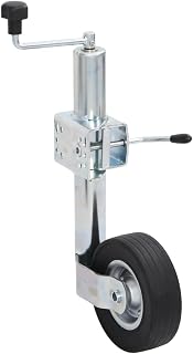 Jockey Wheel for Trailer-Motorhomes, Split Clamp 60 mm, Adjustable Height 63-87.5 cm, Galvanised Steel, 400 kg Load