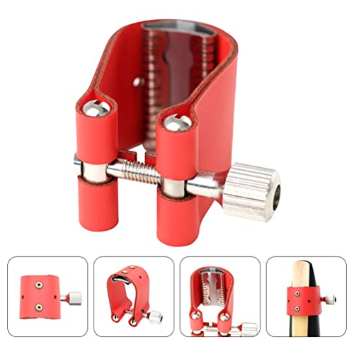 Vaguelly Tenor Sax Ligature With Silver Clip Screw Replacement For Tenor Baritone Saxophone Mouthpiece Saxophone Supplies Red #TOP6
