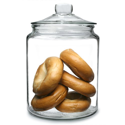 Utopia Clear Glass Biscotti Jar Extra Large 6.2Ltr | Food Storage Jar, Glass Jar, Push Top Jar