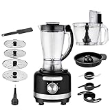 procesador de alimentos - cecotec cecomixer compact 1000w MUY VERSÁTIL: Amasa la masa con la cuchilla de amasar, pica las carnes y las verduras con la cuchilla de picar, corta las patatas en chips con el disco de cortar, tritura la col y las zanahorias con el disco de rallar, corta los pepinos o las manzanas en rodajas gruesas o finas con los dos discos de cortar, y exprime las naranjas y otros cítricos con el exprimidor de cítricos