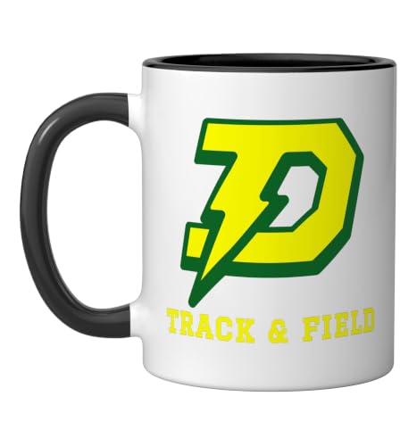 H. H. Dow High School Chargers Track & Field Ceramic Mug, Black/White, 11oz