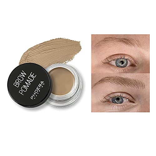 PHOERA Eyebrow Gel,Eyebrow Brow Pomade Professional Makeup Tinted Eyebrow,24 Hours Long Lasting,Lightweight,Waterproof,Smudge-Proof,Transfer-Proof,Sweat Resistant Brow Cream(1#Blonde)