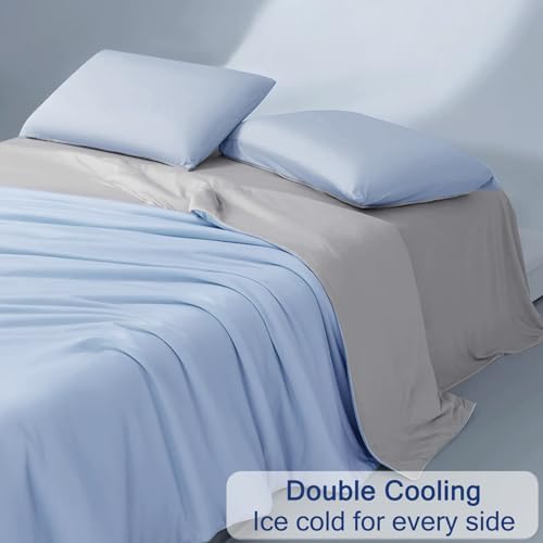 Vielit Cooling Comforter Queen Size for Hot Sleepers & Night Sweats, Luxury Lightweight Cooling Blanket, Soft Double Sided Breathable Summer Comforter,Q-Max>0.425,Machinewashable,90x90,Grey Blue by Vielit - Used condition - Image 5