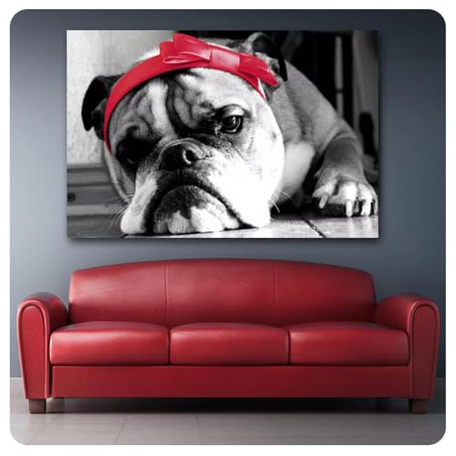 Affiches et impressions sur toile de bouledogue pour un salon moderne