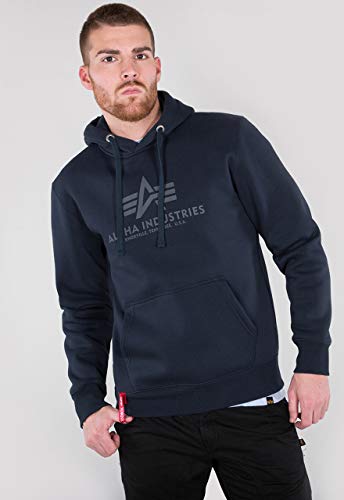 Alpha Industries Basic Hoody Kapuzensweat für Herren Rep.Blue – Ansicht 3