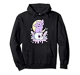 Photo Gallery kawaii - gatto e teschio pastello, motivo goth felpa con cappuccio Photo Gallery kawaii - gatto e teschio pastello, motivo goth felpa con cappuccio