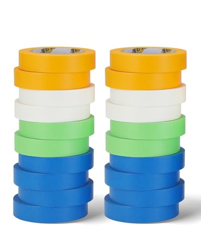 20Rolls Painters Masking Tape Bulk 1 Inch for Painting Colored 55 Yds Each