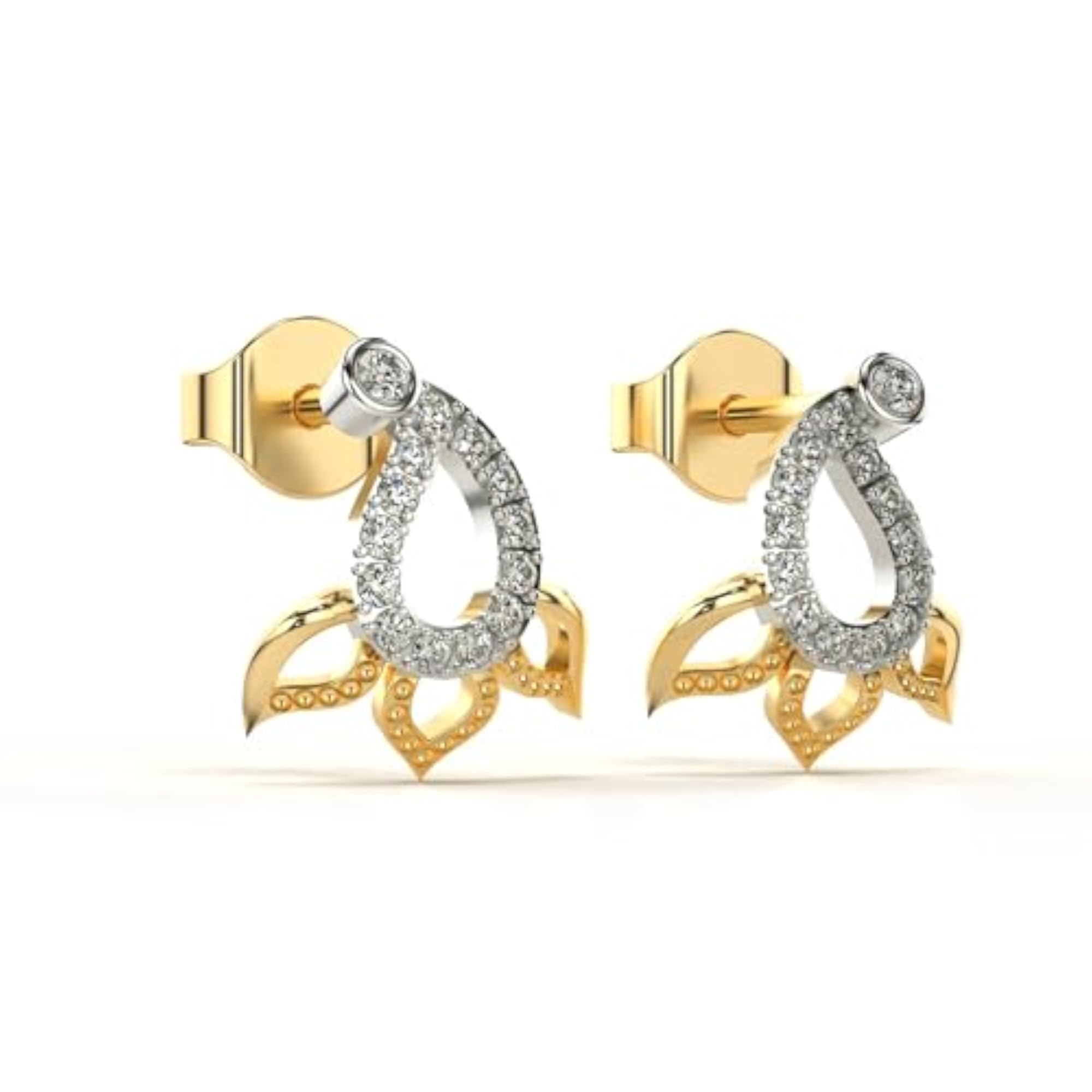 Women's Sterling Silver & Lab Grown Diamond 0.20cts Yellow Earrings, Elegant