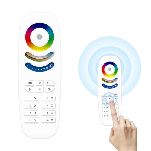 GLEDOPTO Mando a distancia RGB CCT de 2,4 G, brillo regulable, saturación ajustable, 8 zonas, 9 modos de luz, alcance de 30 m