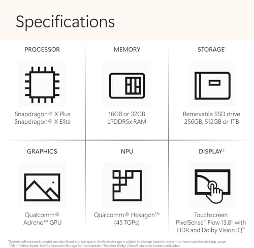 Microsoft Surface Laptop (2024), Windows 11 Copilot+ PC, 13.8" Touchscreen Display, Snapdragon X Elite (12 core), 16GB RAM, 256GB SSD Storage, Sapphire by Microsoft - Image 2