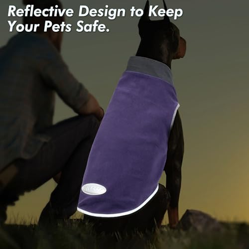 Image of cyeollo 2 Pack Fleece Dog Sweater Pullover Lightweight Reflective Jacket