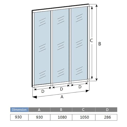 Miniatura 6 de Aica Separador De Ambiente 63x108cm Cristal Templado Transparente 4mm 2 Hojas Enmarcadas Con Perfil De Aluminio Negro Mate