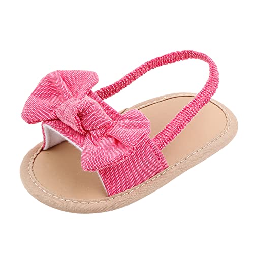Infant Baby Girls Boys Open Toe Denim Sandals Barefoot Summer Bowknot Crib Shoes Toddler Soft Sole Dress Flat Shoes