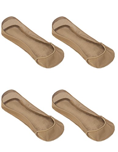 Dahlia Women's No Show Non Slip Liner Dress Socks - (4 Pack)