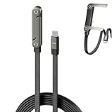 240W USB C Ladekabel seitlich mit Faltbar Handy Ständer 1,5M 2-in-1 Schnellladekabel USBC auf C Datenkabel mit 90 grad Rechtwinklig für Laptop iPad iPhone 17 16 15 Samsung Galaxy S25 Pixel Xiaomi usw