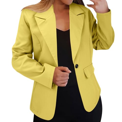 Women's Blazers &Suit Jackets, Long Sleeve Solid Color Cardigan Suit Jacket Women's Work Office Lapel Collar Jacket
