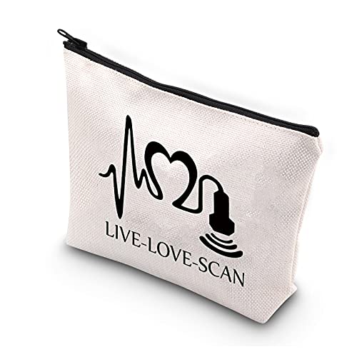 ZJXHPO Sonographer Gifts Radiologist Gift Live Love Scan Makeup Bag Ultrasound Tech Gift Graduation Student Gift (Live Love Scan)