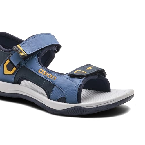 Image of ASIAN Vistara-42 Men's Sandals | Soft Cushion Footbed, Adjustable Velcro Straps & Anti-Slip Grip Sole | Lightweight, Durable & Comfortable Sandals for Walking, Daily Use, Beach & Travel
