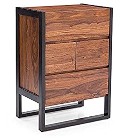 Aprodz Sheesham Wood Wine Storage Binz Bar Cabinet for Living Room | Honey Finish