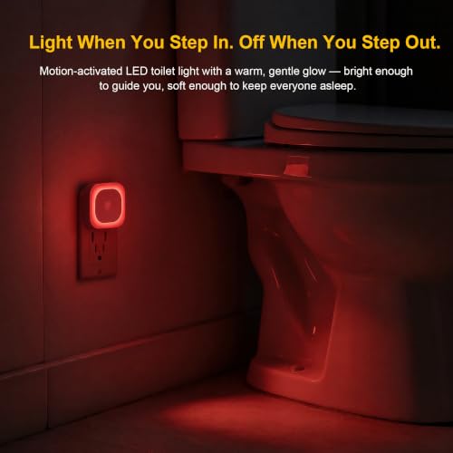 YUNLEX 2 Pack Plug in Red Night Light with Motion Sensor and Light Sensor by YUNLEX - Used condition - Image 8